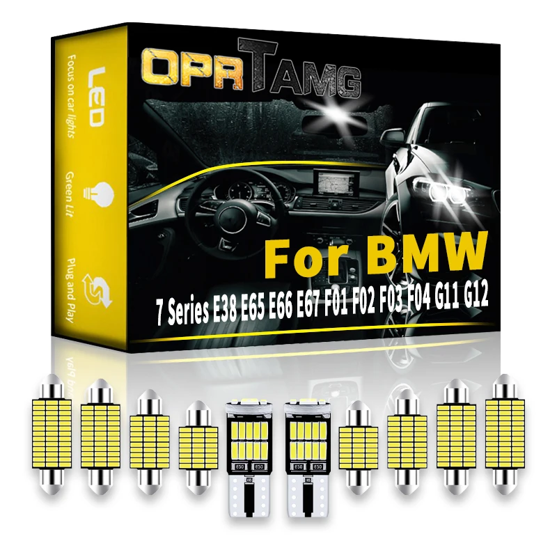 

OPRTAMG Canbus For BMW 7 Series E38 E65 E66 E67 F01 F02 F03 F04 G11 G12 Canbus Vehicle LED Interior Dome Trunk Light Bulbs Error