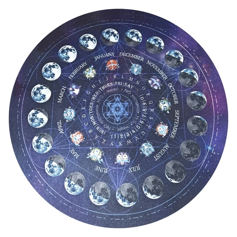 

Round Pendulum Divination Tablecloth Tarot Card Pad Magic Runes Altar Table Cloth Constellation Board Game Rubber Pad