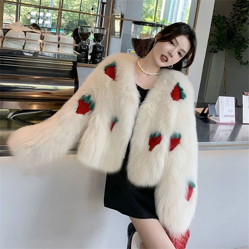 2022 Winter New South Korean Popular Faux Fur Jacket Stuffed Plush and Thicken Elegant Women's Coat Exquisite Top