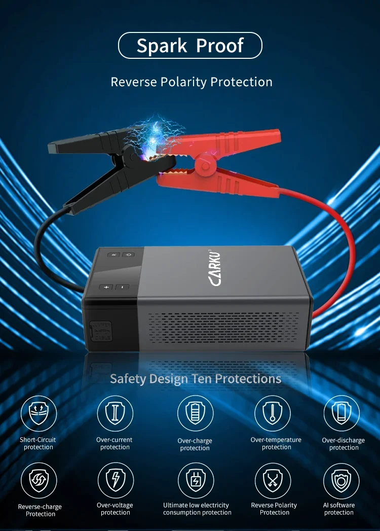 CARKU новейший дизайн 1000A 12 автомобильный стартер с функцией воздушного насоса
