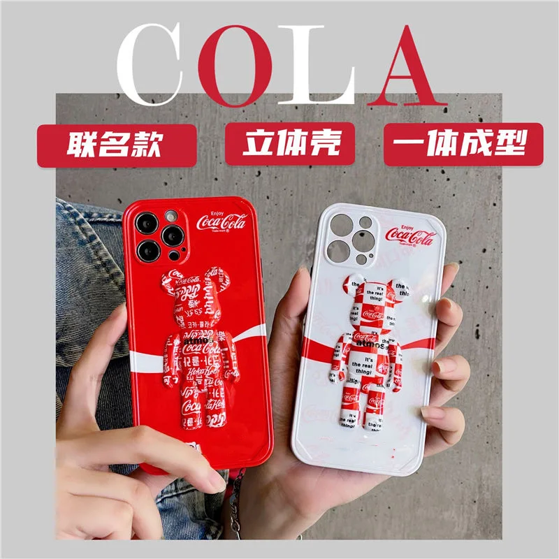 

Coca-cola coke brand Luxury Bear For Apple iPhone 13 12 11 Pro 13 12 X XR XS Max 7 8 Plus huawei mate p30 p40 Phone Case
