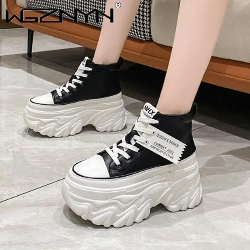 НОВЫЕ брендовые осенние ботинки на высокой платформе женские ботильоны толстой