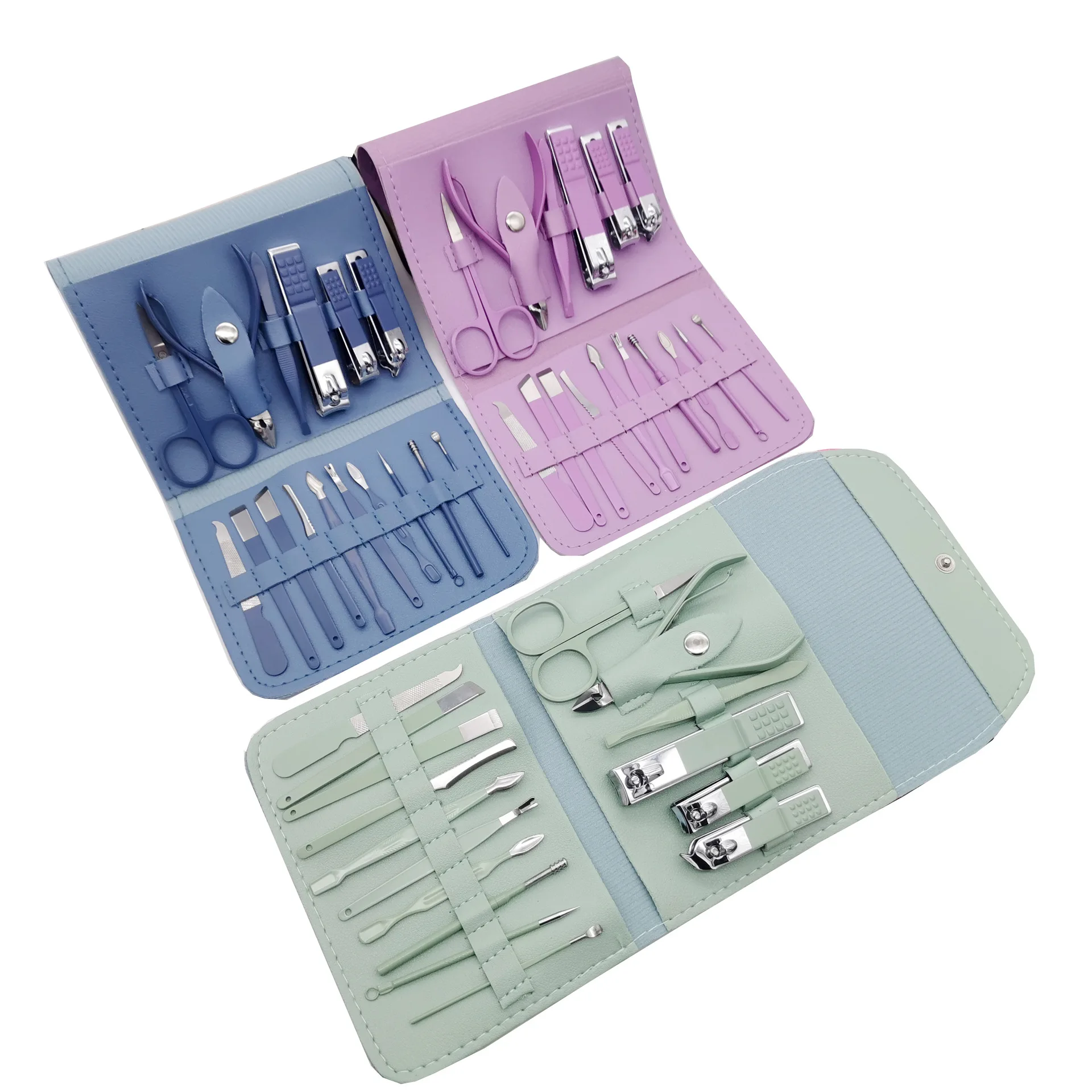 Nail Clipper Set 16 Piece Candy Color Pedicure Manicure Tool Nail Clipper Nail Clipper Set