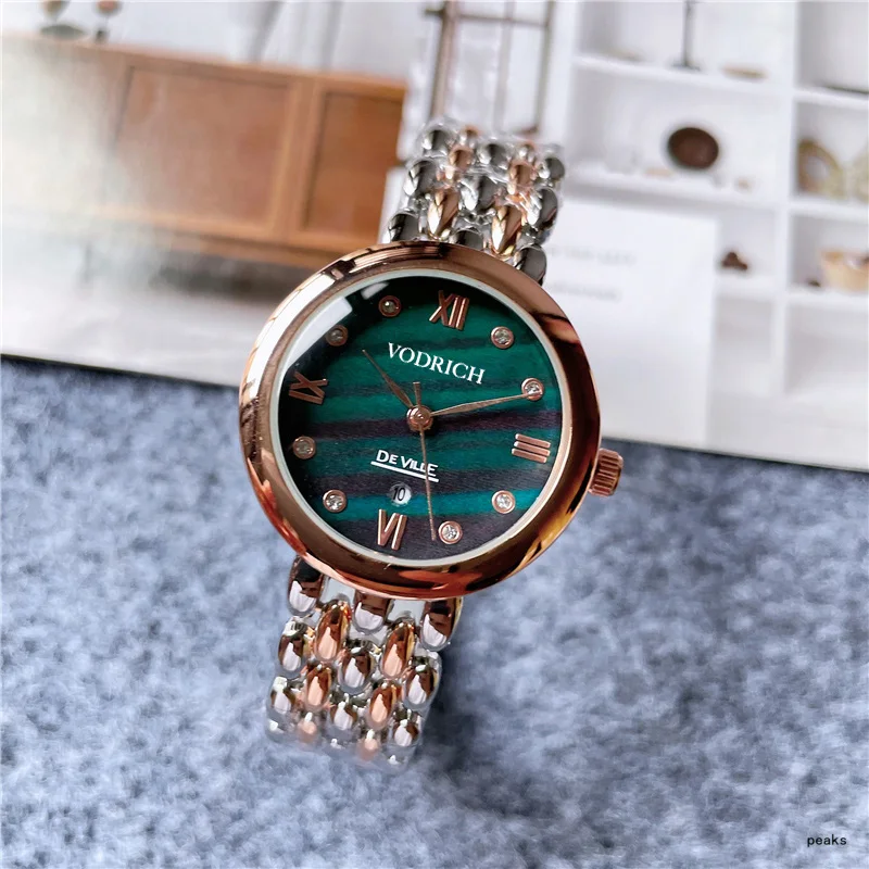 

Роскошные дизайнерские часы OM125, женские кварцевые часы с розовым циферблатом и ремешком из нержавеющей стали, AAA