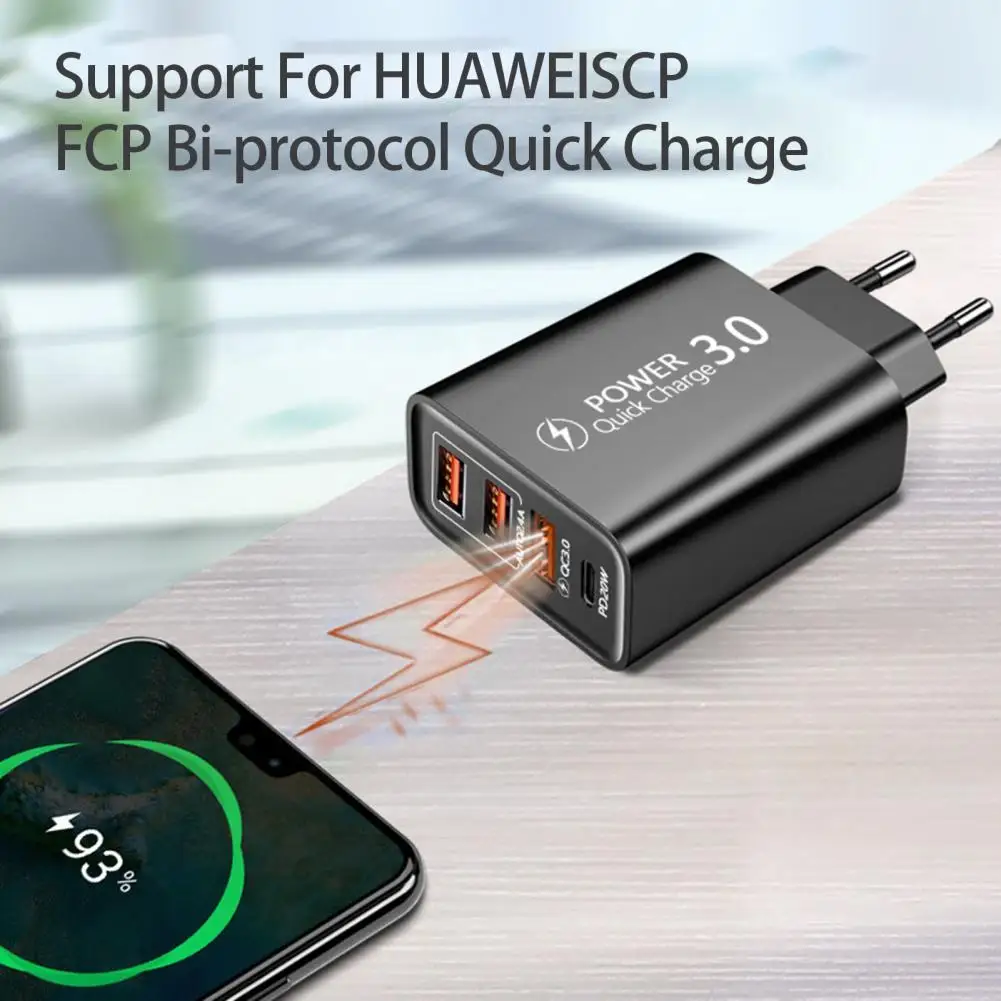 

Travel Charger Practical High Efficiency ABS US/EU Plug Support Multi-device Travel Charger Phone Accessories