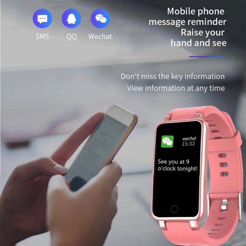 

Смарт-часы C2p с фитнес-трекером, пульсометром и тонометром