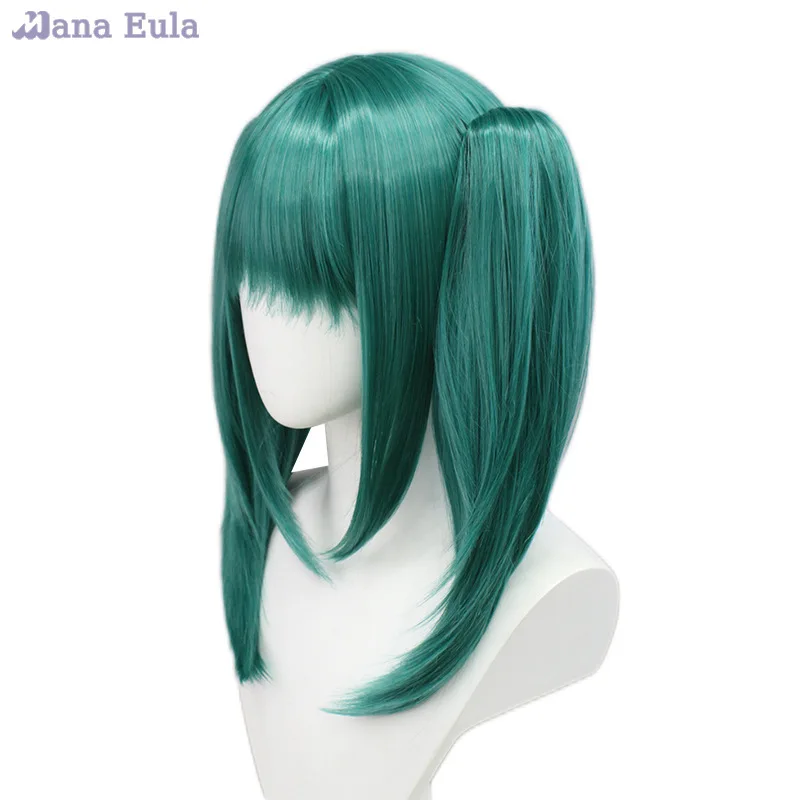 Парик Вампир Мику 2024 VOCALOID MIKU Косплей Термостойкий Зеленый 50 СМ Двойной Хвост