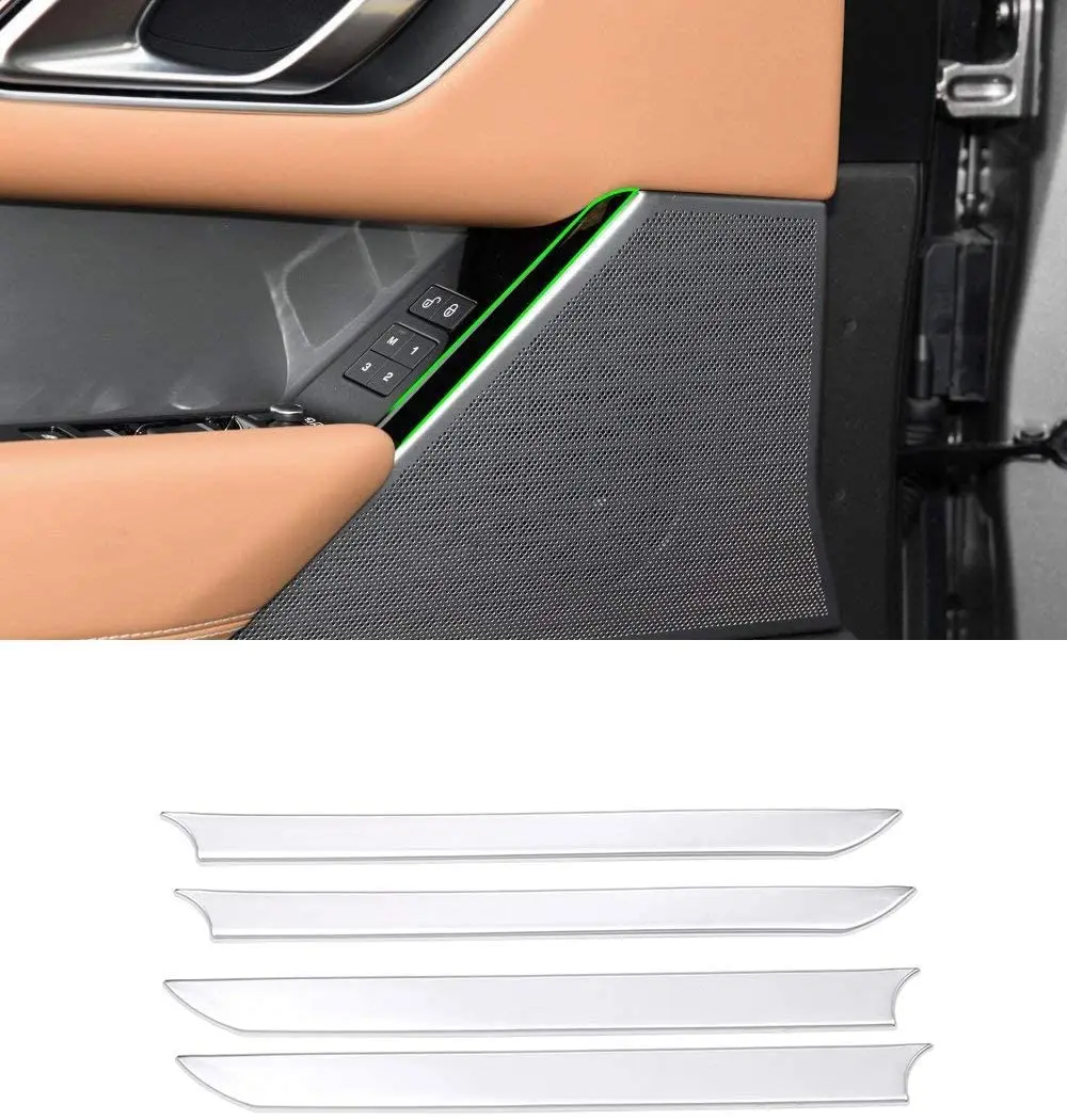 

ABS Chrome Door Speaker Decoration Strips Trim 4pcs For Land Rover Range Rover VELAR 2017 2018