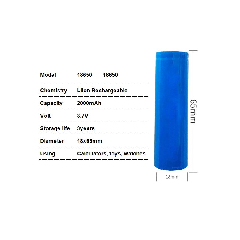 

capacity original power 18650 ICR18650 lithium battery 2000mah 3.7V 20A high power inr18650 electric tools