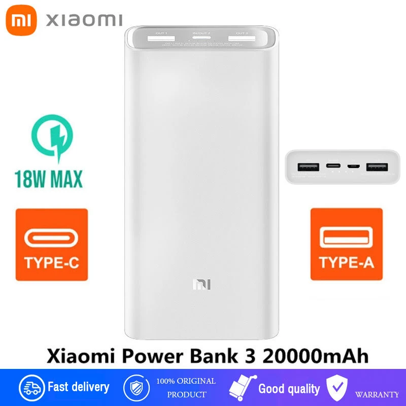 Внешний аккумулятор Xiaomi на 10 000 мА · ч 18 Вт внешний для быстрой зарядки ноутбука USB