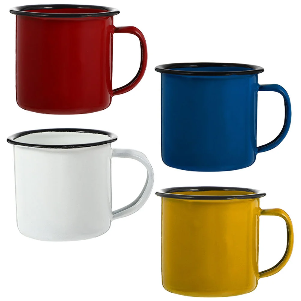 

4 Pcs Cup Enamel Mug For Travel Household Water Chinese Tea Drinking Mugs Cups Retro Coffee