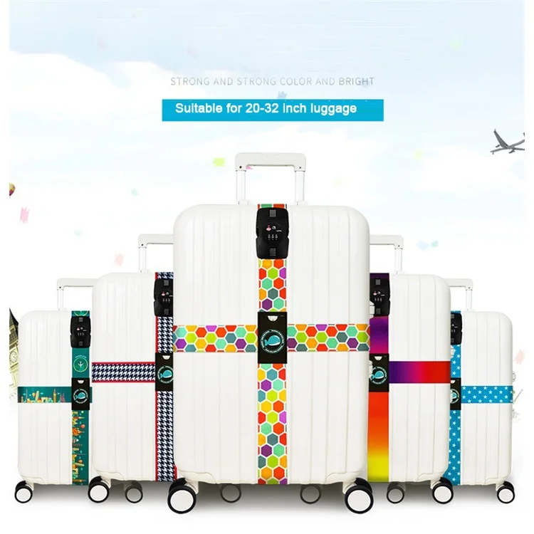 New Hot Adjustable Travel Suitcase TSA Lock Buckle Strap Belt Luggage Strap Cross Belt Luggage Band Baggage Straps Tie Belt