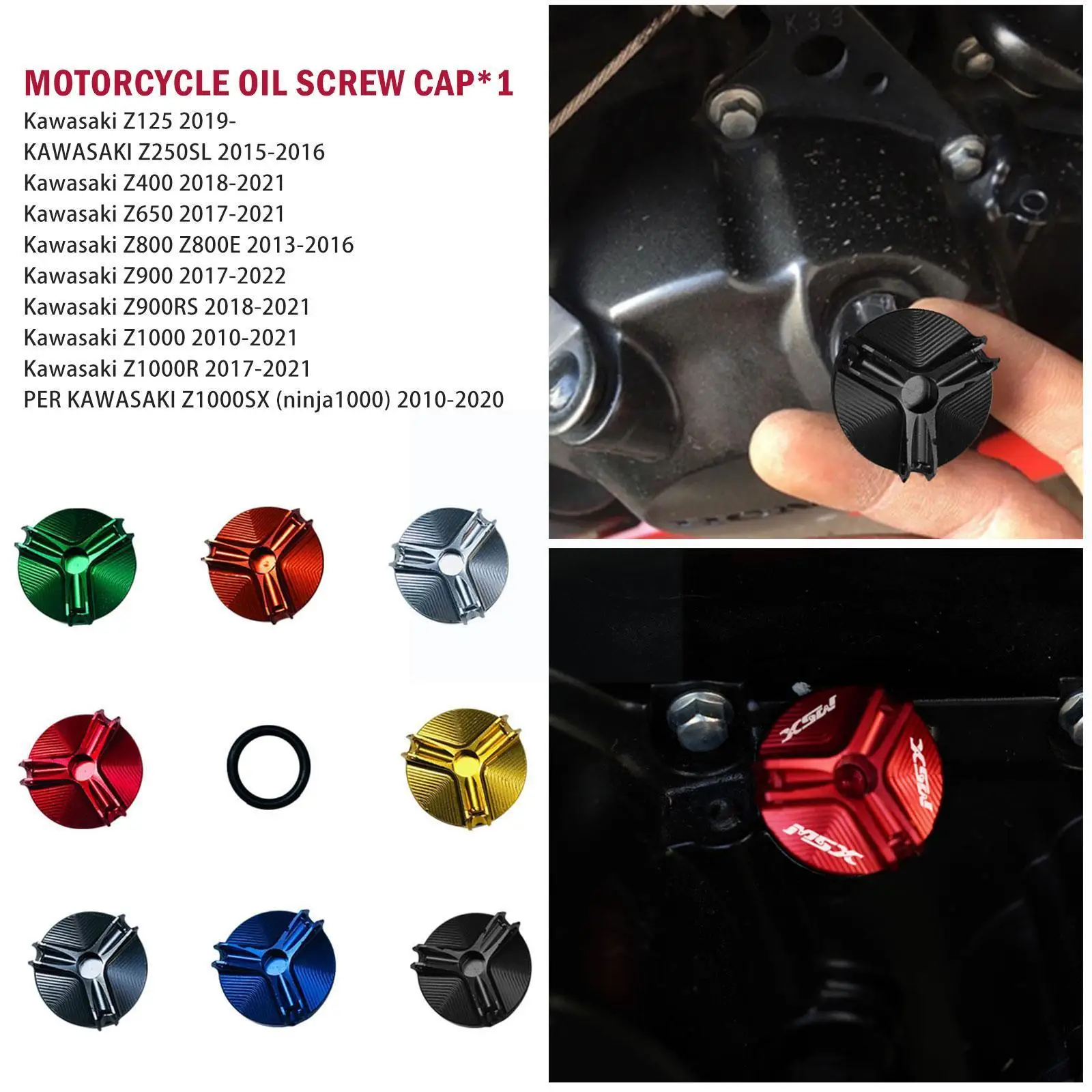 

For Kawasaki Z650 Z800 Z900 Z400 Z1000 Z1000R Z1000SX oil bolts cap Z125 protection Z900RS cap accessories filler fuel engi N7X1