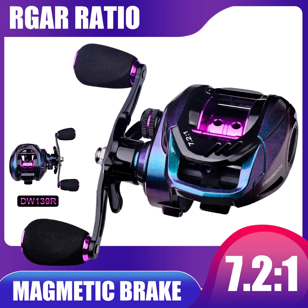 

Ultra-Light Baitcasting Reel 10KG Max Drag Fishing Reel 7.2:1 Gear Ratio Metal Spool Fishing Reels Saltwater Freshwater Tackle