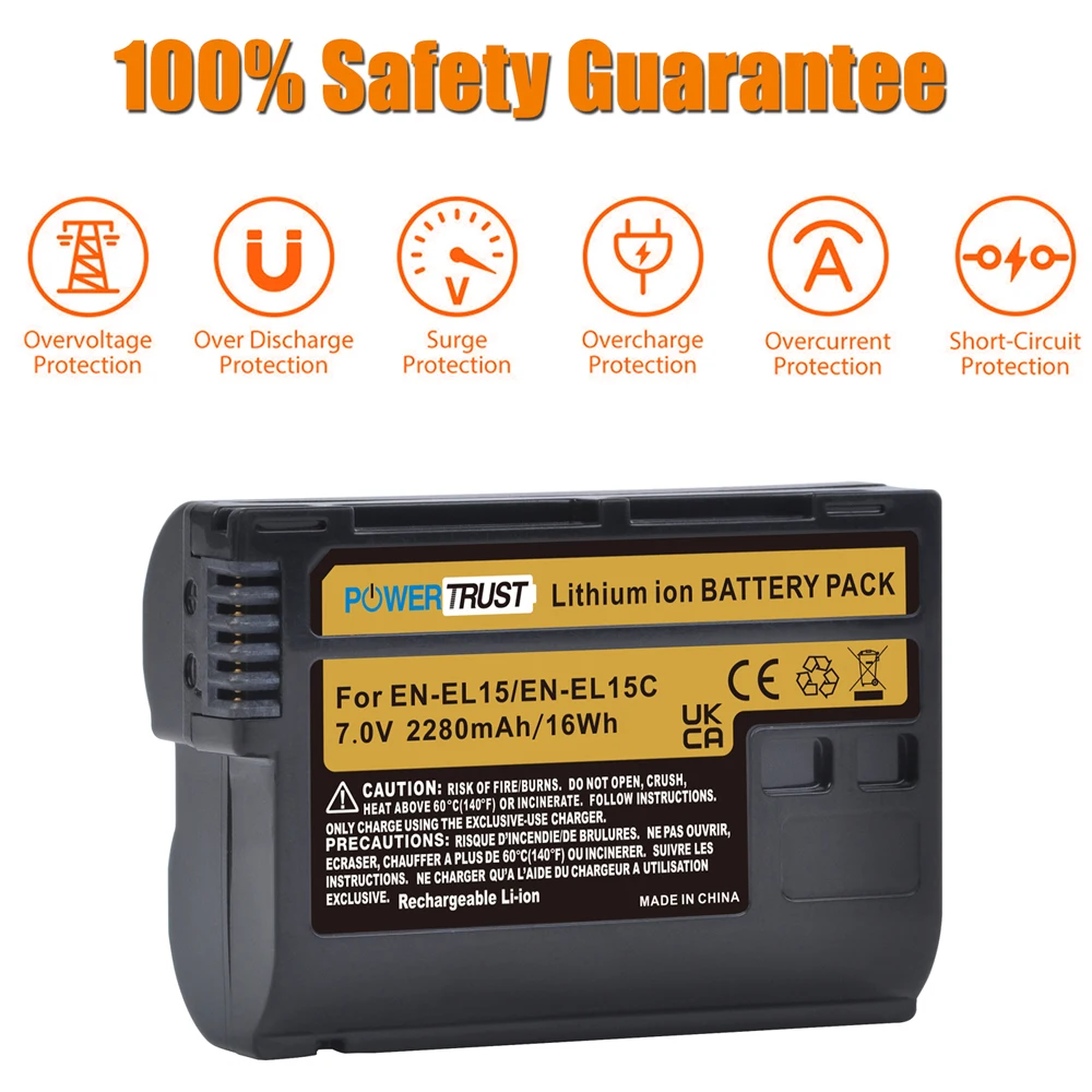 Аккумулятор для Nikon Z5 Z6 II/ III D800 D810 D850 D500 D600 D610 D7000 D7100 D7200 D7500 2280 мАч