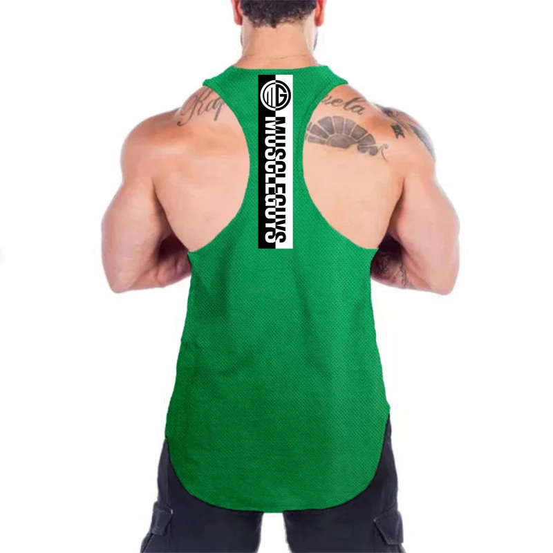 Летняя свободная сетчатая дышащая быстросохнущая футболка с принтом Muscleguys
