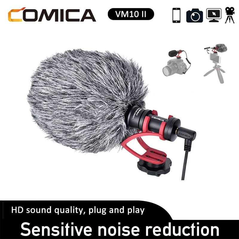 Компактный кардиоидный направленный микрофон Comica CVM-VM10II конденсаторный для