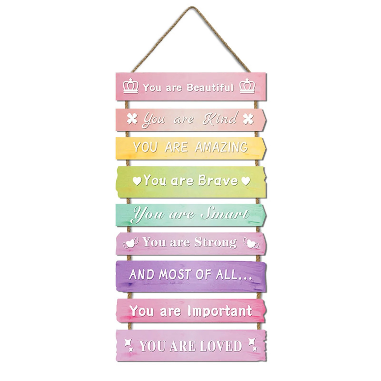 

Подвесные знаки для детской комнаты, синий и розовый подарок, Настенный декор в эстетическом стиле для спальни, девочек и мальчиков, модное искусство, милая Радуга для детской комнаты в общежитии, 60x30 см