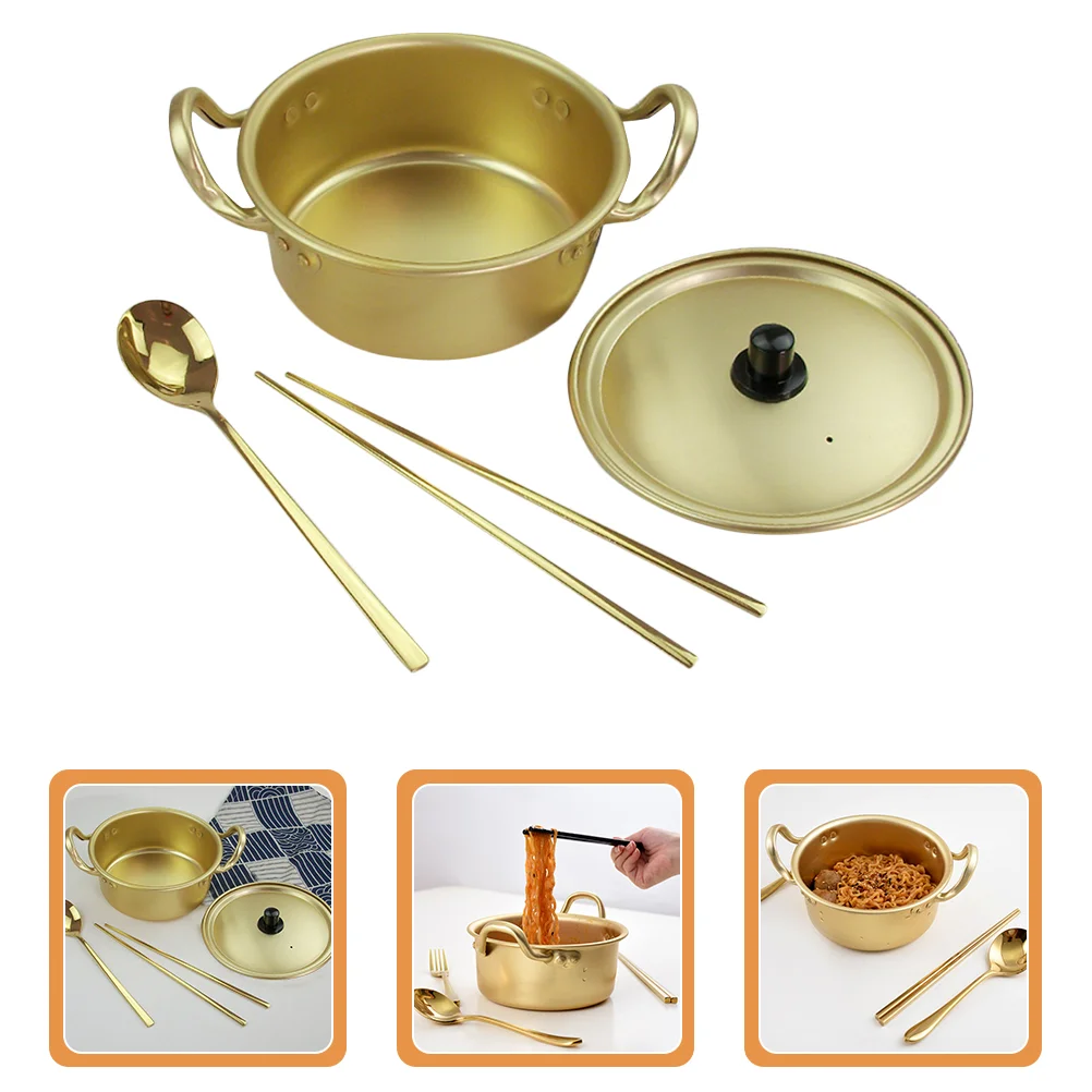 

Pot Noodle Ramen Korean Cooker Bowl Instant Soup Cooking Ramyun Hot Handle Saucepan Aluminum Noodles Mixing Pan Cookware Pasta