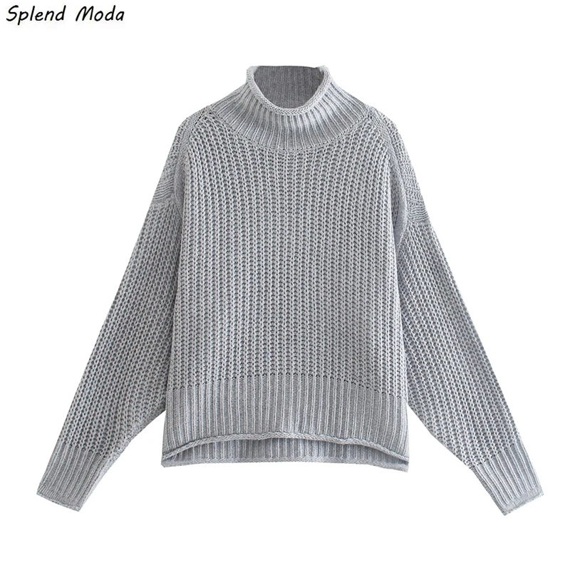 

Autumn 2021 New Korean Vintage Casual Fashion Turtleneck Long-Sleeve Loose Female Solid Color Sweater Pullover Women