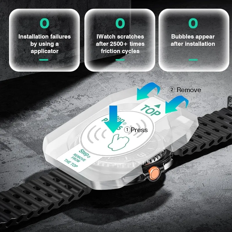 Фото 2 шт. закаленное стекло для Samsung Galaxy Watch 8 Classic/8 40 мм 44 мм защитная пленка для экрана от царапин с инструментом, легко устанавливаемый комплект №3