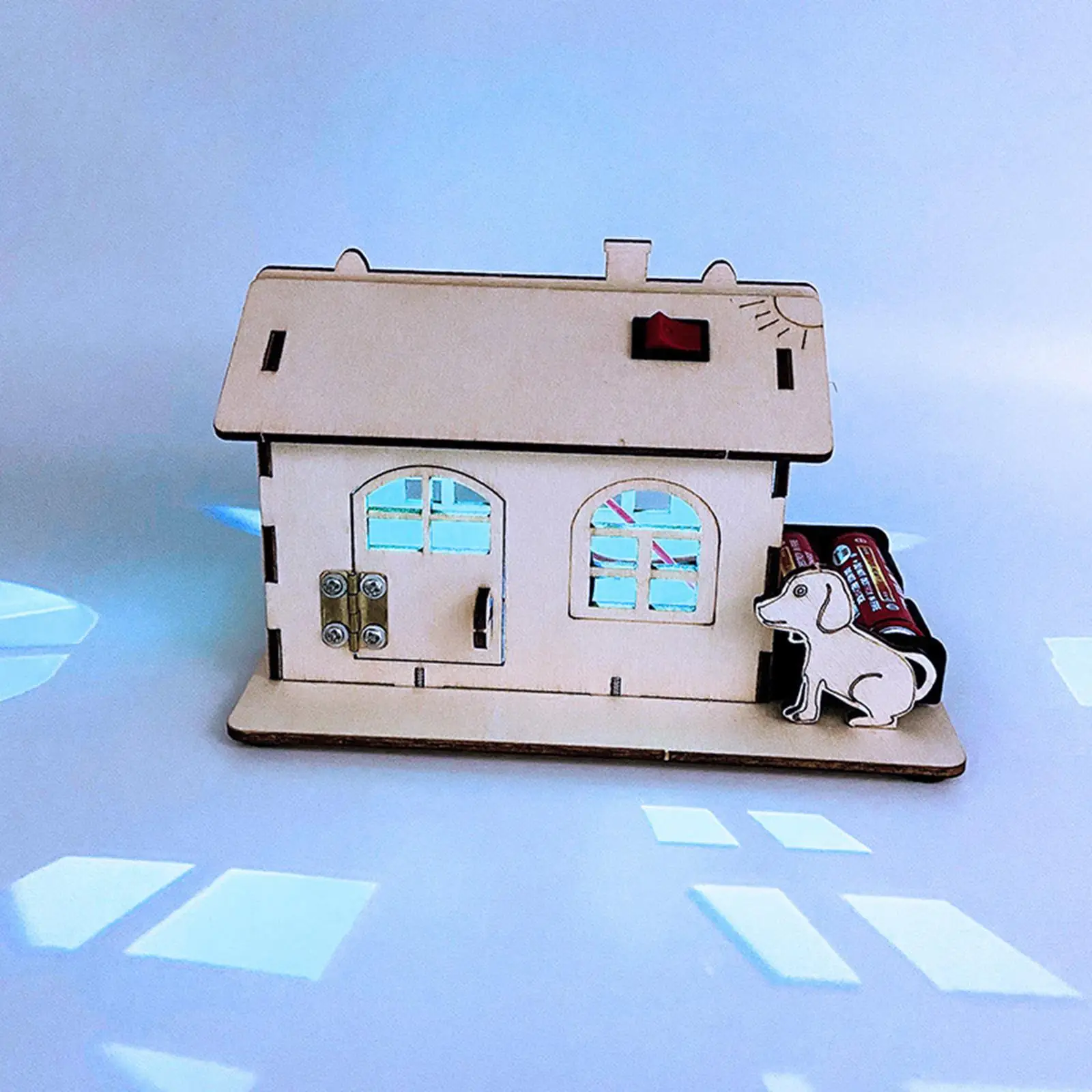 

Kids Cabin Assembly Building Model Kit W/ Light Children Gift DIY Handmade