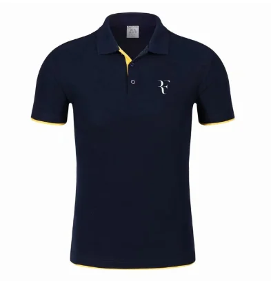

New Polo Shirt RF roger federer logo Cotton Polo shirt Short Sleeve High Quantity polo shirts