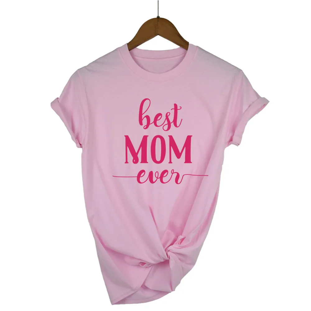 Футболка с принтом Best Mom Ever женская летняя футболка короткими рукавами для женщин