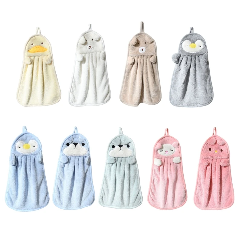 

Hand Towel Bathroom Towel Cartoon Animal Wipe Cloth Kitchen Dishware Dry Towel