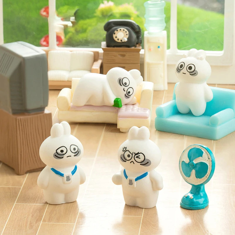 1 шт. мини-креативный мультяшный маленький кролик миниатюрная статуя милые смолы