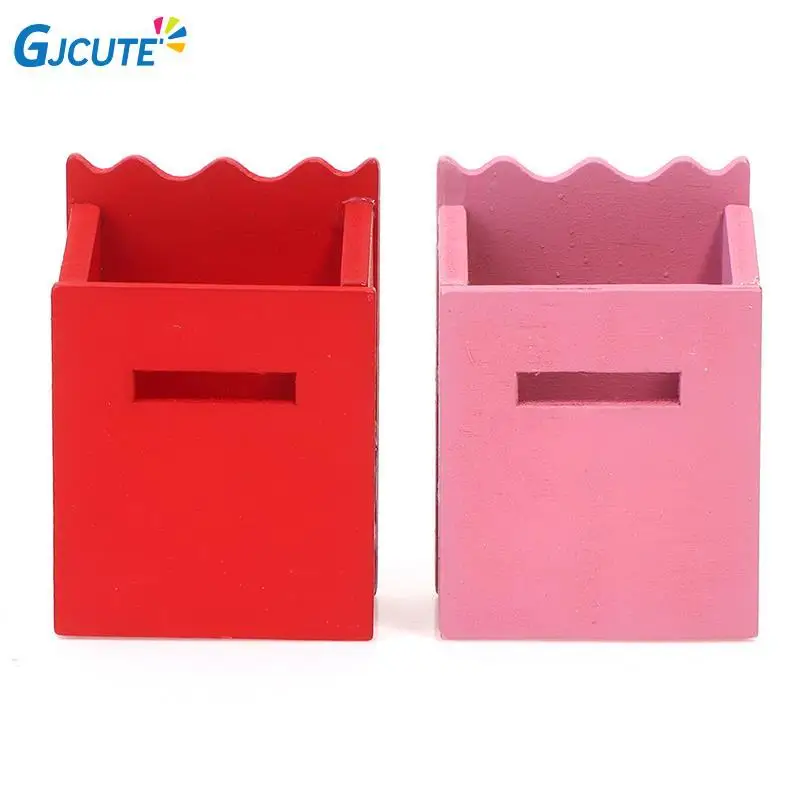

1:12 Dollhouse Miniature Red/ Pink Retro Mailbox DIY Doll House Accessories