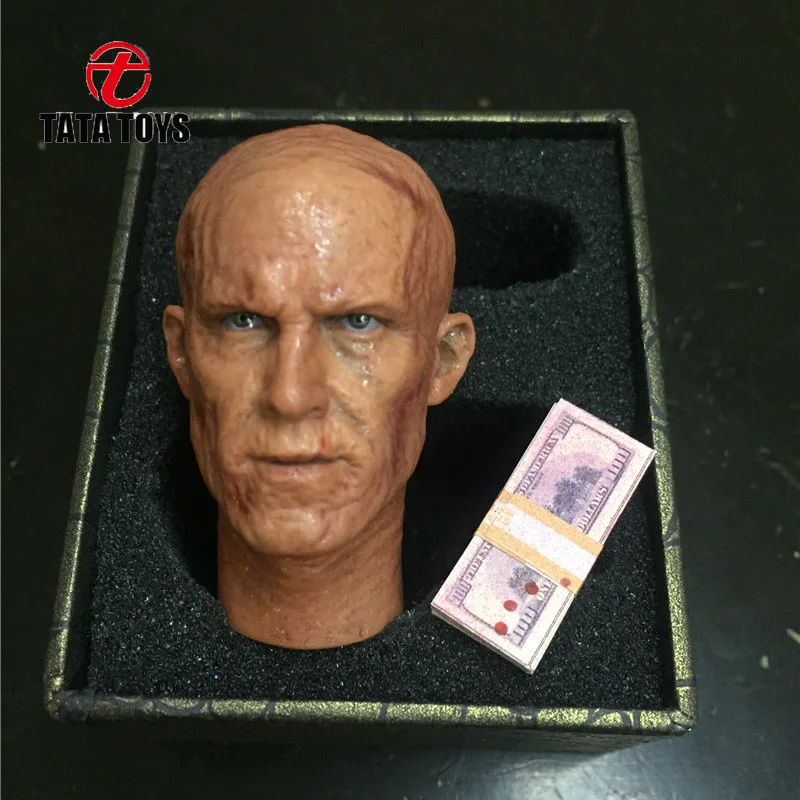 

1/6 Scale Model Male Head Sculpt Ryan Reynolds Damaged Burning Version Figure Toy For 12 Inch Male Action Figure Body