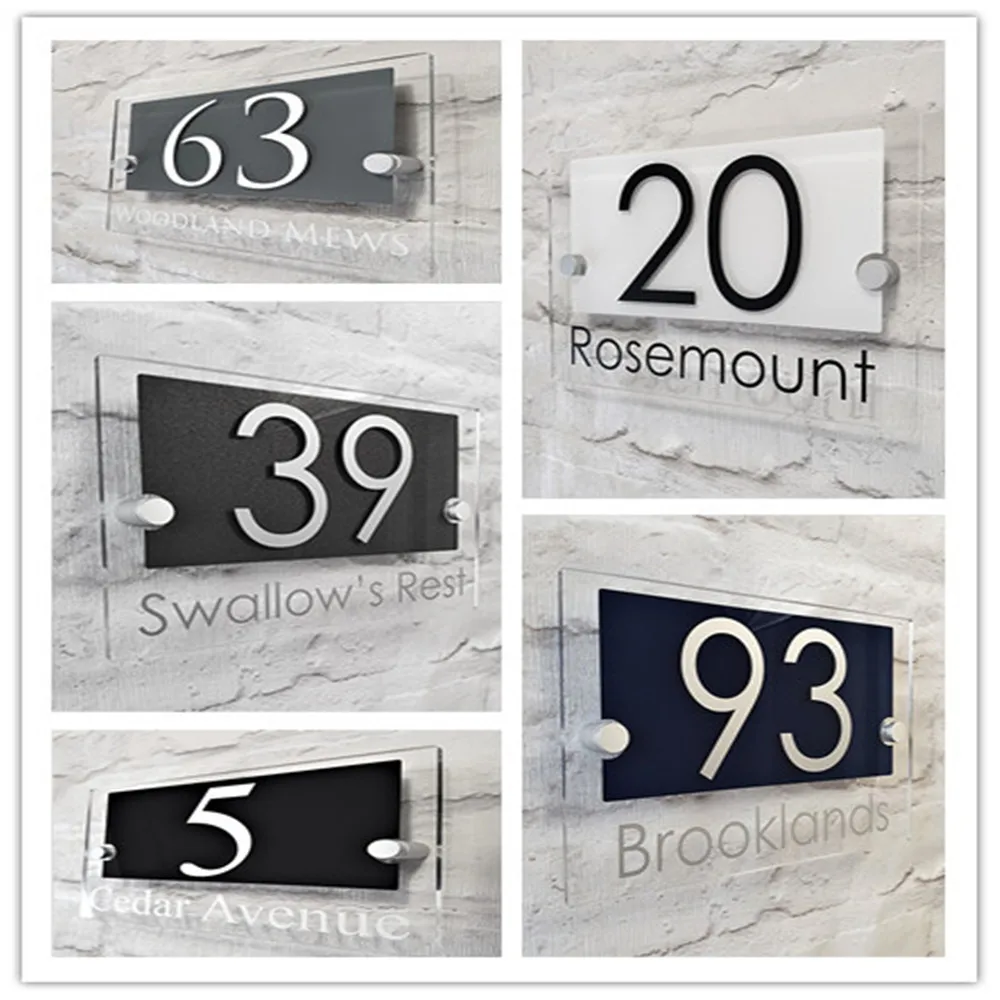 

Индивидуальный современный Фотофон/персонализированный адресный табличка/дверной номер акриловые цвета на выбор