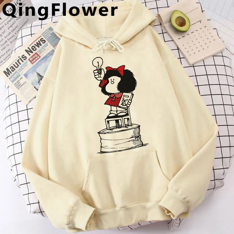 

Mafalda hoodies men anime Winter Hooded Shirt man aesthetic clothes