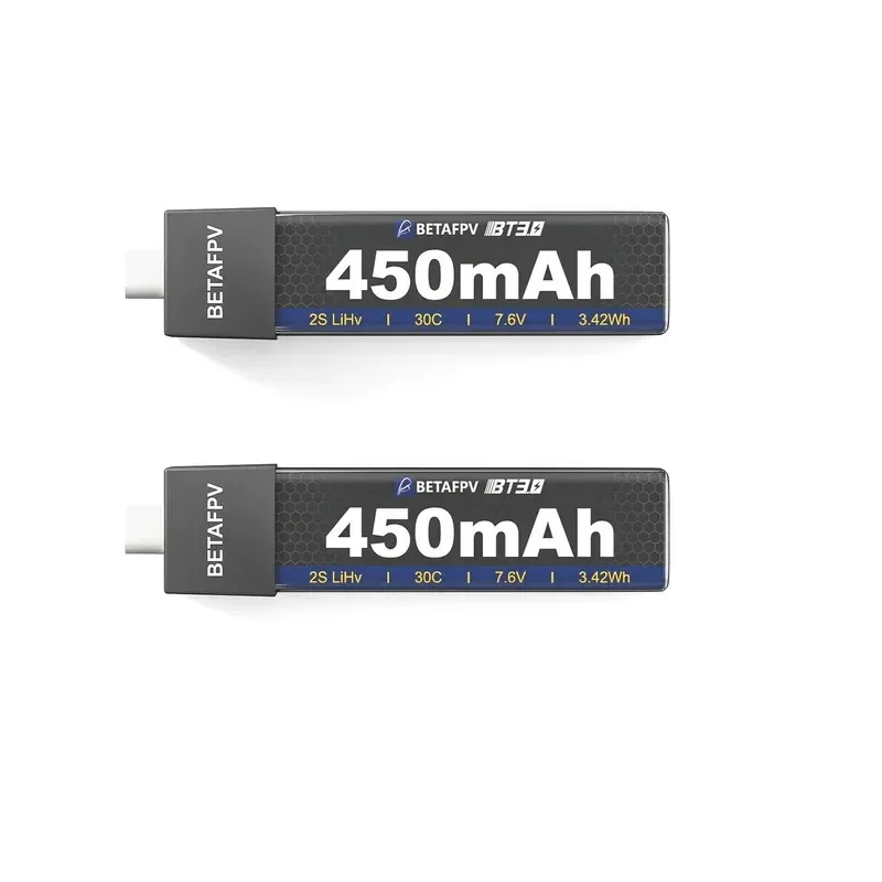 Фото 2 шт. новые аккумуляторы BETAFPV BT3.0 450 мАч 2S для Cetus X HD, Cetus X, Pavo Pico №4