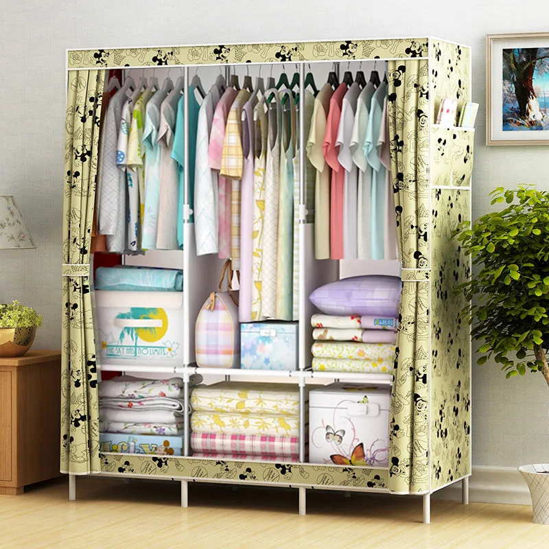 

SH Aoliviya Official New Ya Rui Fan Reinforcement Simple Cloth Wardrobe Storage Wardrobe Dustproof Wardrobe Dormitory Steel Fra