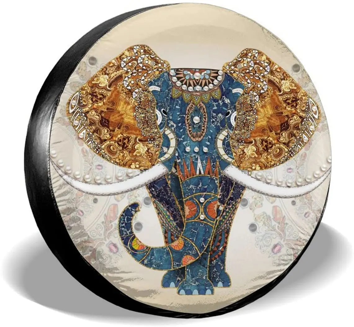 

Чехол для запасной шины Mandala Elephant, водонепроницаемый пыленепроницаемый УФ-чехол для колес, подходит для джипа, прицепа, RV, внедорожника