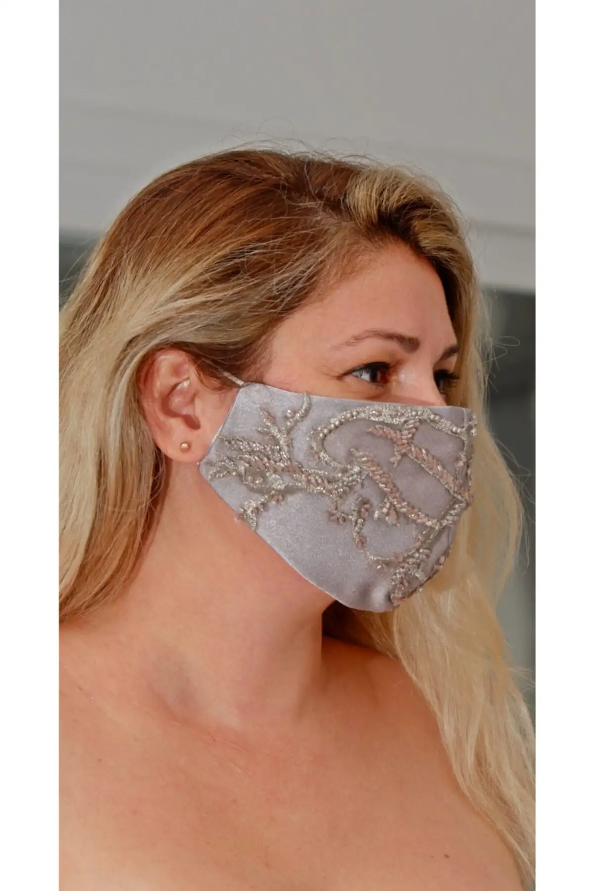 

Bridal Accessories Gray Abraham Satin emared Full Beaded Evening Dress Bridal Mask Wedding For Bride And Bridesmaids