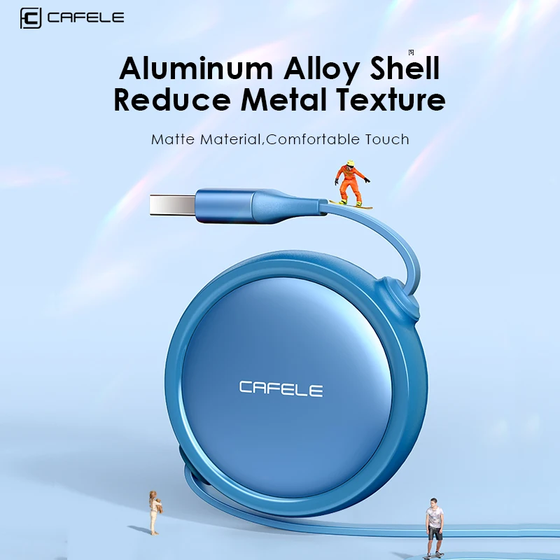 CAFELE выдвижной зарядный кабель для iphone 16 15 3 в 1 USB A к Lightning Micro Type C 3A портативная