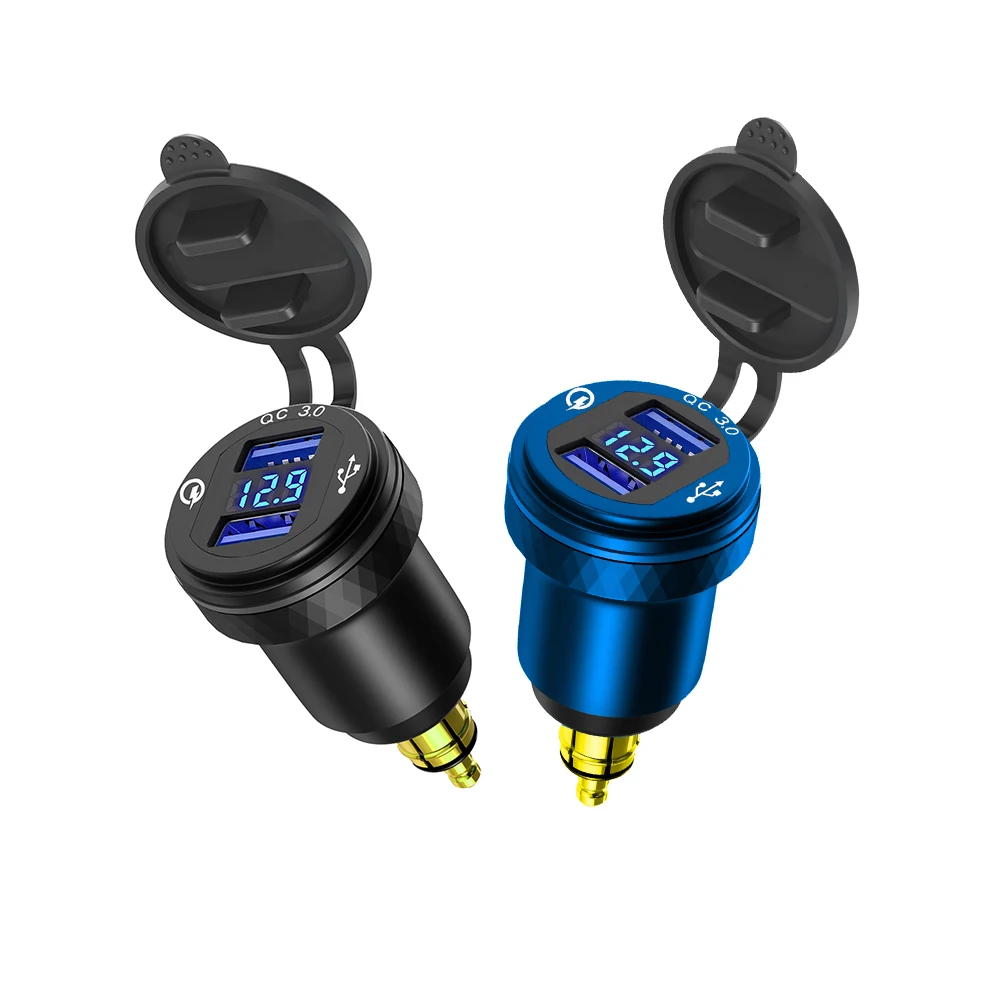 Quick Charge 3.0 Dual USB Charger Plug Socket Power Adapter LED Type-c untuk BMW R1200GS R1250GS F800GS R1250 GS R1200rt Tiger 800