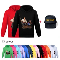 spring and autumn the sea beast cartoon printing casual girls long sleeve hoodie sun hat anime children 2 16 years old