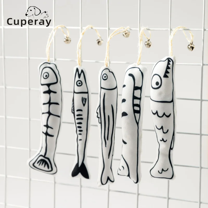 

Catnip Fish Cat Chew Toys Feather Bell Cotton Rope Pet Molar Catch Kitten Toy Interactive Playing Funny Cat Accessories Supplies