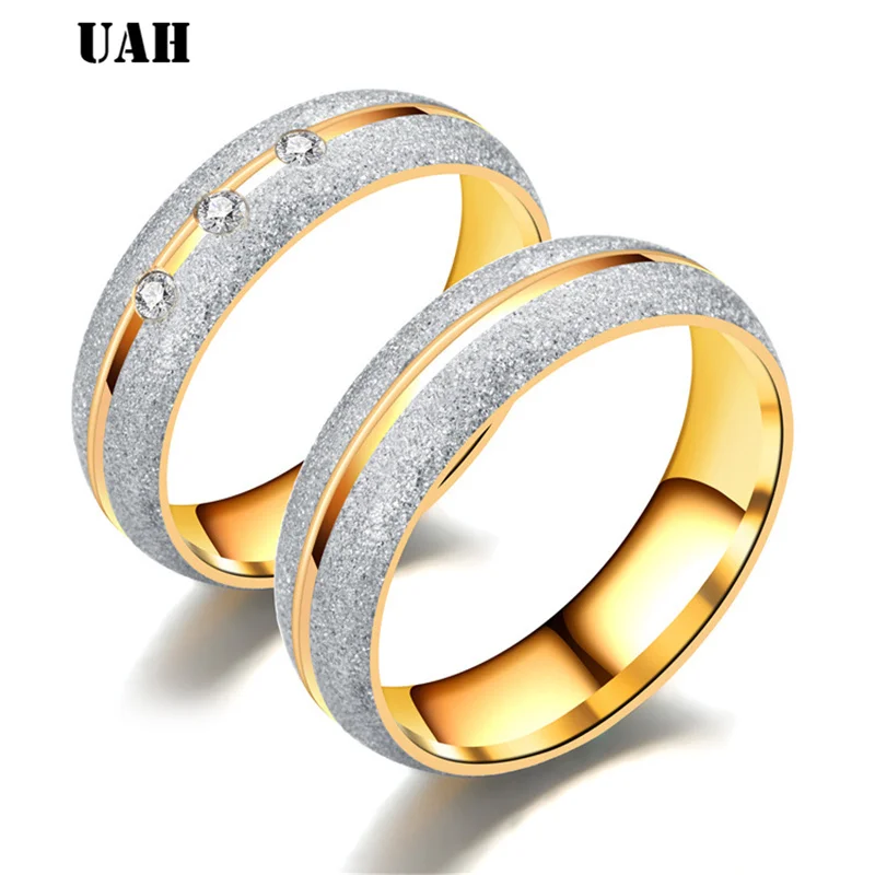 Свадебное кольцо из нержавеющей стали с кристаллами