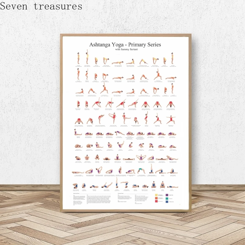 

Ashtanga Primary Series Yoga Poster Canvas Art Prints Gifts Gym Art Painting Decoration Yoga Room Wall Art Decor Girls Fitness