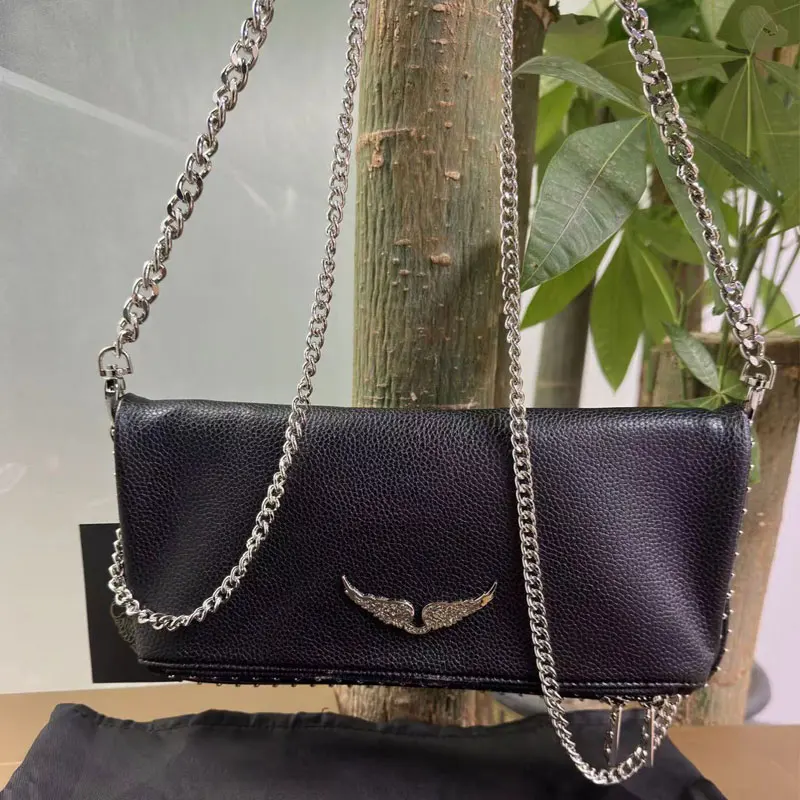 

Zadig 2023 Bag Brand Designer Women Wings Classic Black Shoulder Bags Vintage Rocky Studded Crossbody Party Rock