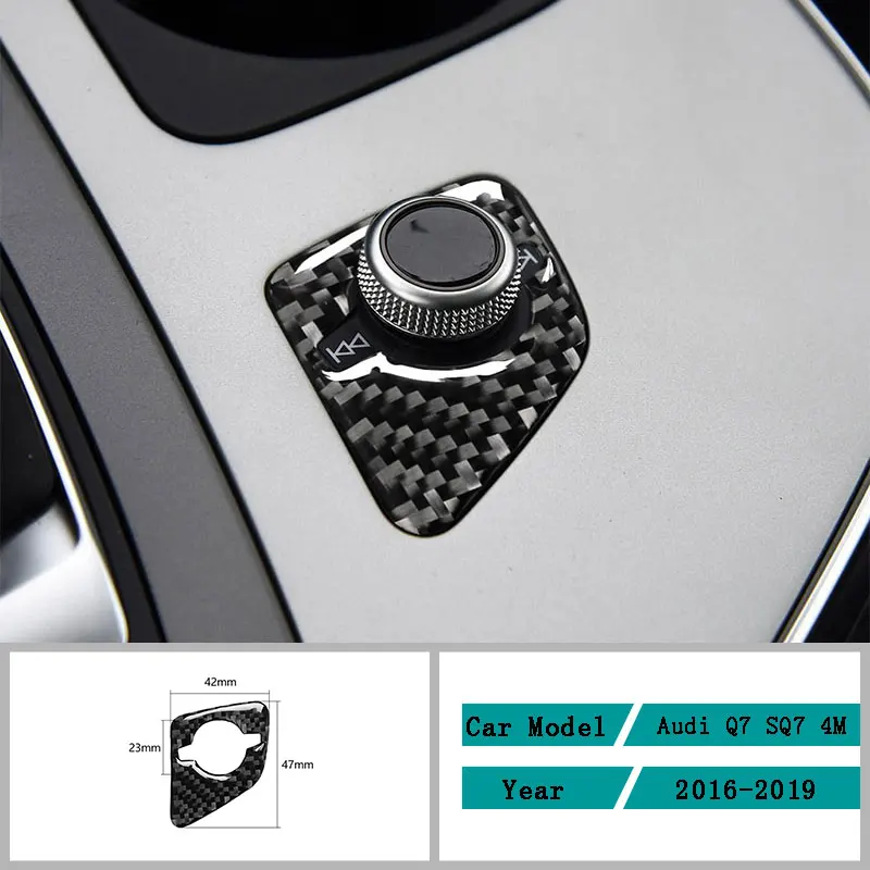

Автомобильные аксессуары из углеродного волокна, защитные наклейки для внутренней отделки стерео кнопки для Audi Q7 SQ7 4M 2016-2019