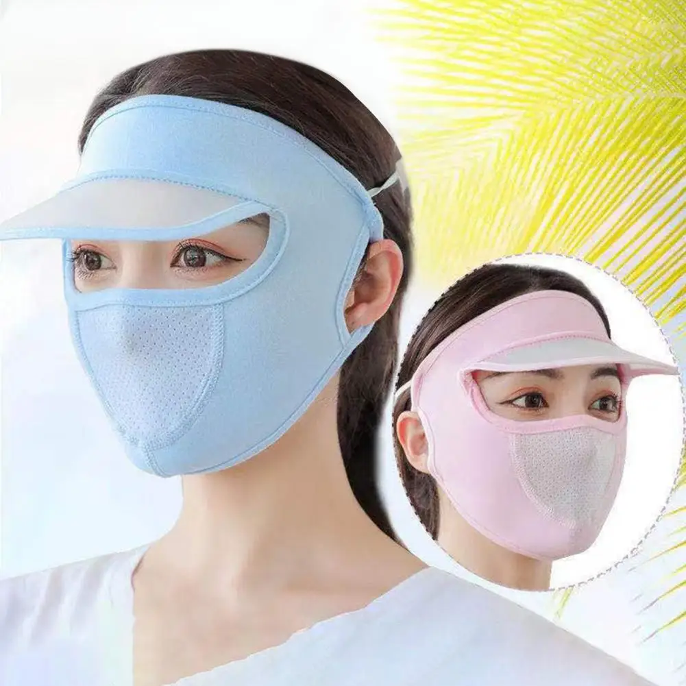 

Summer Women Hat Outdoor Face Mask Riding Sunscreen Hat Thin Washable Cycling Headgear Sun Hat Fishing Riding Headgear