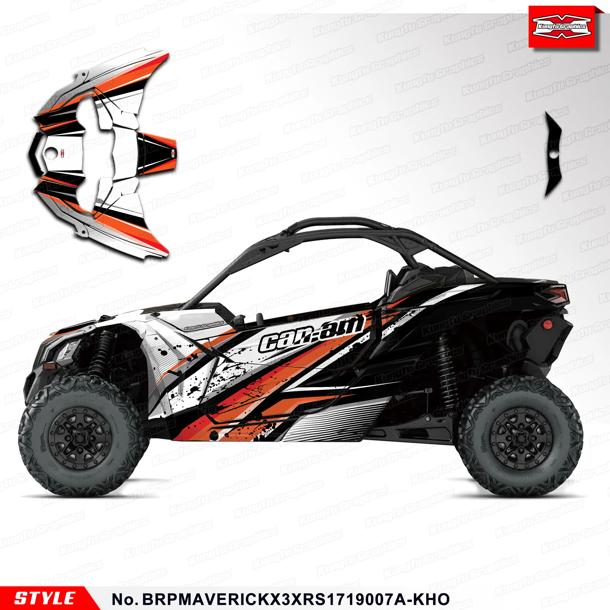 Фото Комплект виниловых наклеек KUNGFU GRAPHICS для CAN-AM CAN AM MAVERICK X3 XRS TURBO R 2017 2018 2019, BRPMAVERICKX3XRS1719007A-KHO №1