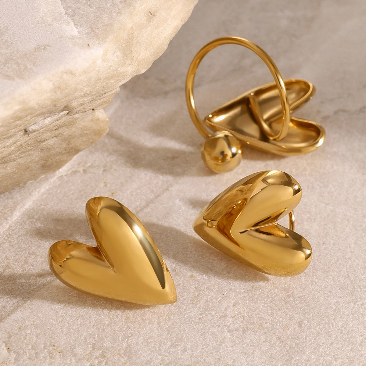 Uworld Сердцеобразное Кольцо С Зажимом Из Нержавеющей Стали Романтические