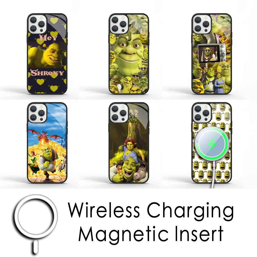 Чехол для телефона Cartoon Moive S-ShrekS Coon IPhone 16 15 Pro Max чехол 14 Plus 13 12 11 магнитный